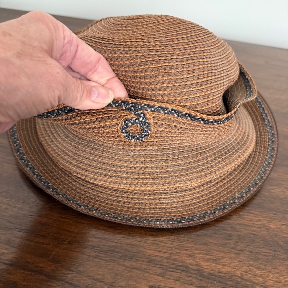 DIANE HARTY MILLINERY WOVEN STRAW HAT VINTAGE 90S HANDMADE ARTISAN SHORT BRIM - Picture 2 of 12